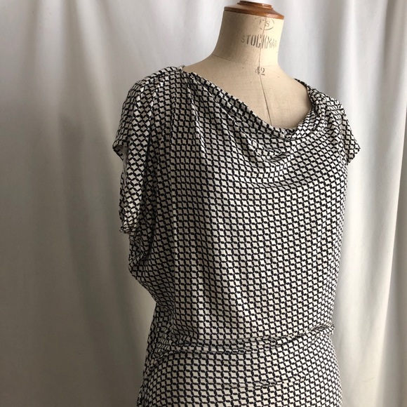 Cabi black and white print midi dress career Sz: M - Picture 3 of 5